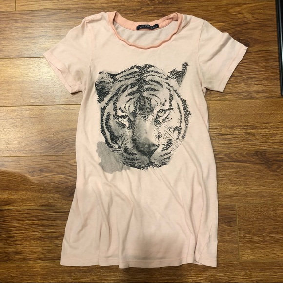 Wildfox Tops - Wildfox Pink Tiger Head Tee